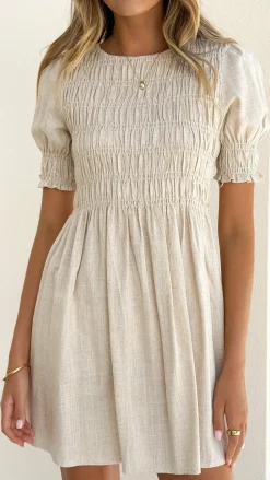 Yana Mini Dress - Beige