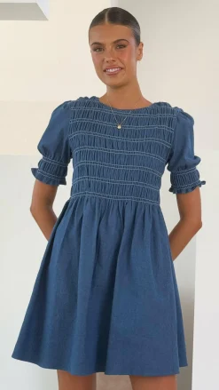 Yana Mini Dress - Blue