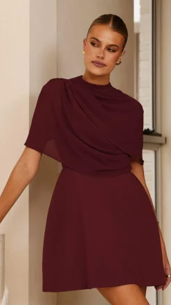 Zahni Mini Dress - Wine
