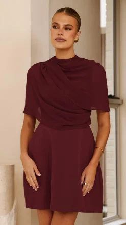 Zahni Mini Dress - Wine