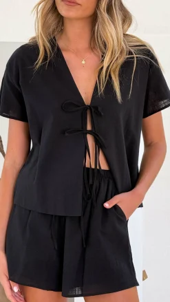 Zella Top and Shorts Set - Black