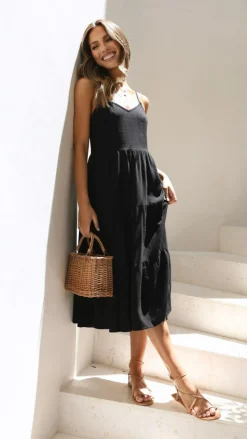 Zoey Midi Dress - Black