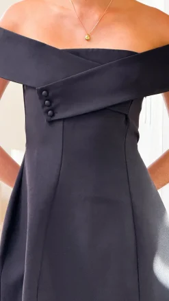 Zyan Off Shoulder Mini Dress - Black